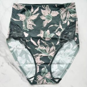 NWT SOMA VANISHING TUMMY WITH LACE HIGH-WAIST BRIEF PANTY IN BLOOM BREEZE EVERGL